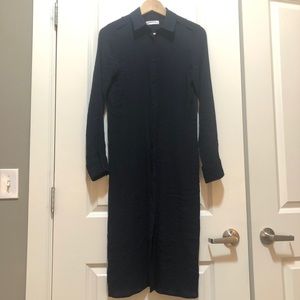 Zara Woman Button Down Split Back Maxi Shirt